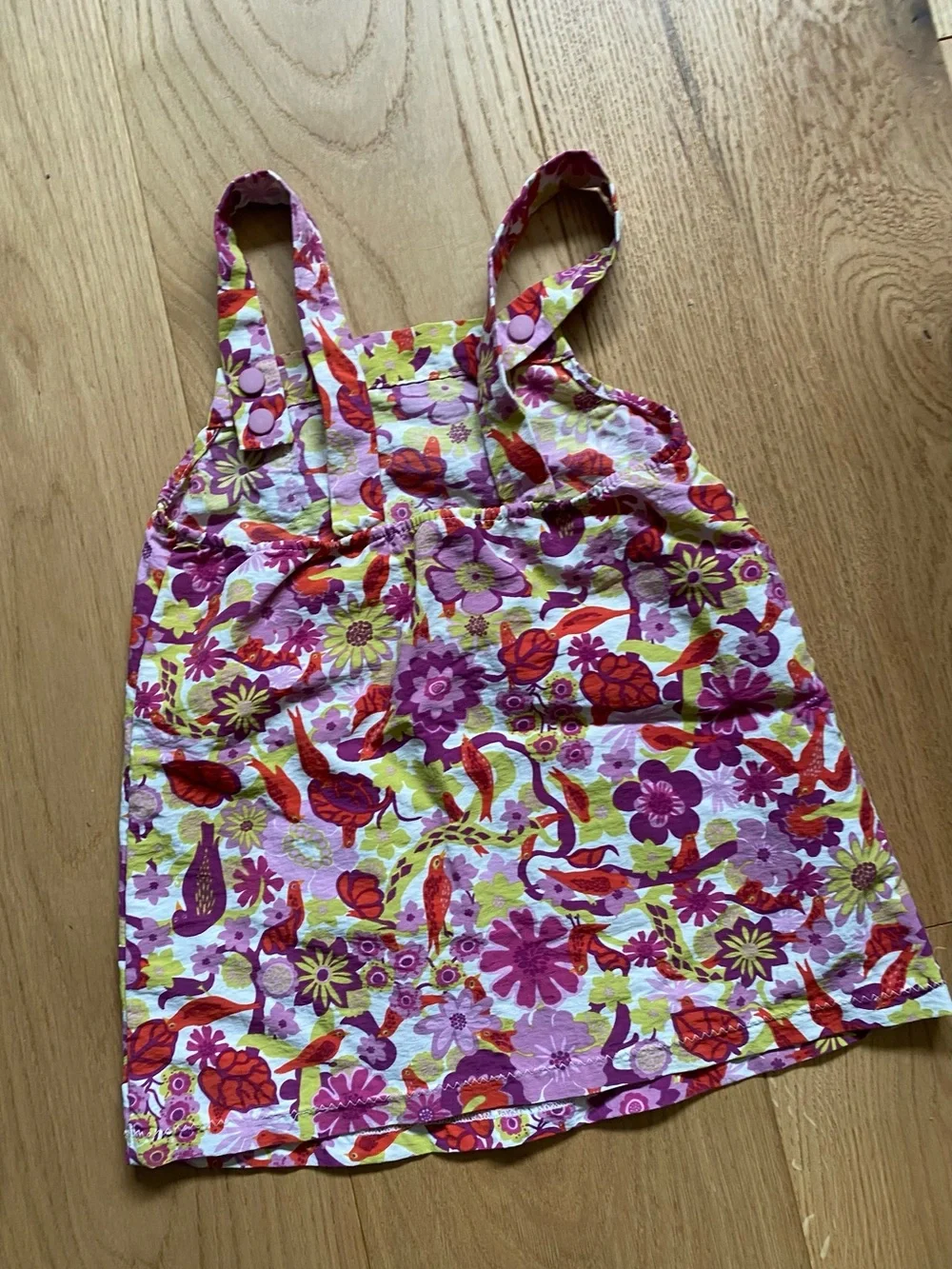 Patagonia Pink & Purple Floral Bird Bib Overalls